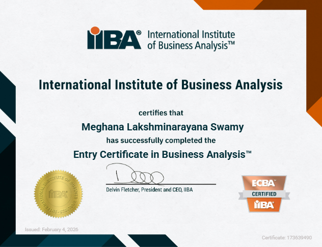 Entry Certificate in Business Analysis - IIBA